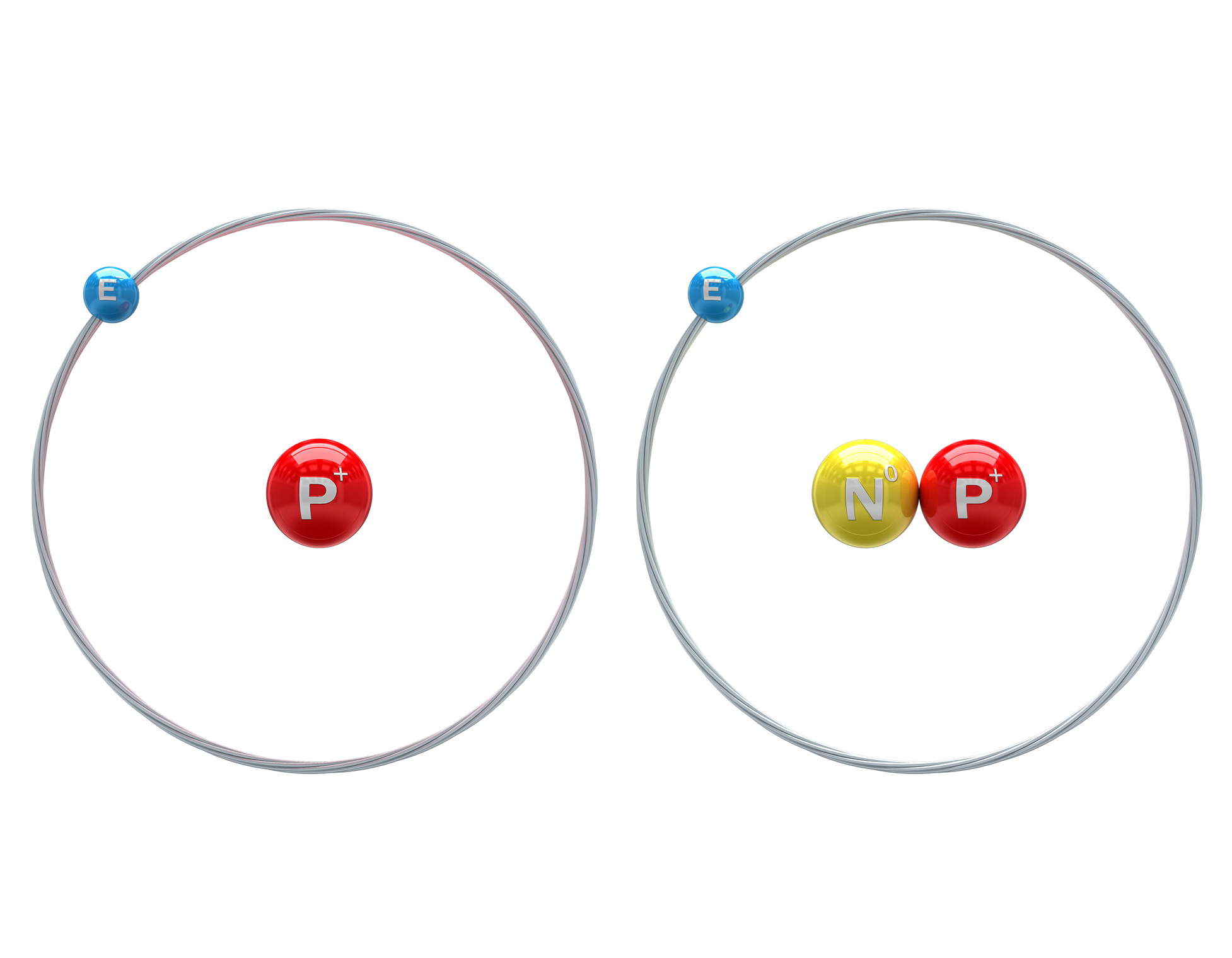 SD-809 bevat deuterium (rechts) i.p.v. normale waterstof (links). Deuterium is zwaarder omdat het een extra neutron heeft, hier geel afgebeeld. Hierdoor wordt het medicijn langzamer uit het lichaam verwijderd.