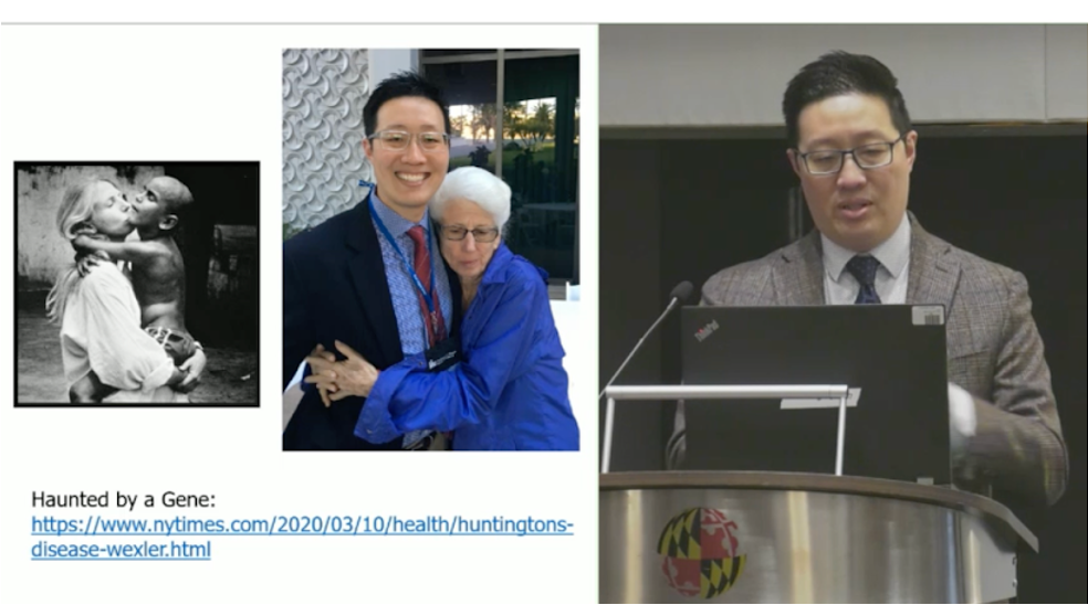 Dr. Victor Sung, hoogleraar neurologie aan de Universiteit van Alabama, gaf een overzicht van de klinische aspecten van de ziekte van Huntington en richtte zich vooral op het onderzoek van dr. Nancy Wexler waarin zij trachtte de genetische oorzaak van de ziekte te vinden.